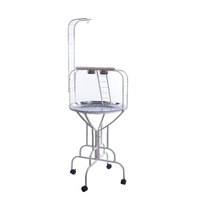 YES4PETS White Bird Cage Parrot Playpen Gym Toy Stand With Ladder On Wheels