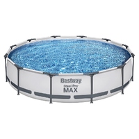 Bestway Swimming Pool 366x76cm Steel Frame Round Above Ground Pools w/ Filter Pump 6473L