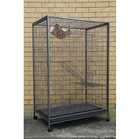 140 cm 3 Levels Bird Parrot Cage Aviary Ferret Cat Budgie Hamster House W Castor
