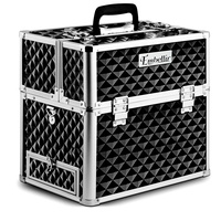Embellir Portable Cosmetic Beauty Makeup Carry Case - Diamond Black
