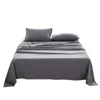 Cosy Club Sheet Set Bed Sheets Set Queen Flat Cover Pillow Case Black Essential