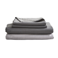 Cosy Club Sheet Set Bed Sheets Set Queen Flat Cover Pillow Case Grey Inspired