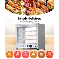 Devanti Commercial Food Warmer Pie Hot Display Showcase Cabinet Stainless Steel