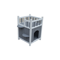 Cat Shelter Condo with Escape Door Rainproof Kitty House Cave