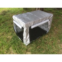 24' Collapsible Metal Dog Crate Puppy Cage Cat Carrier With Cover