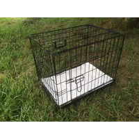 YES4PETS 24' Collapsible Metal Dog Crate Puppy Cage Cat Carrier With Mat