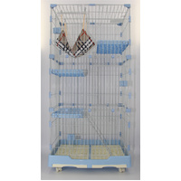 YES4PETS 195 cm XL Blue Pet 4 Level Cat Kitten Cage House With Litter Tray 99x63x195 CM