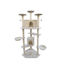 200 cm Cat Scratching Post Tree Scratcher Corner Tower Furniture- Beige