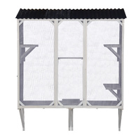 YES4PETS Wall Mounted Outdoor Cat Playhouse with Roof & Platforms – Window Access Catio Enclosure