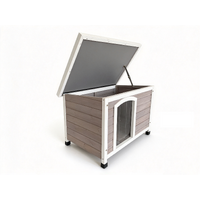 YES4PETS M Timber Pet Dog Kennel House Puppy Wooden Timber Cabin With Stripe