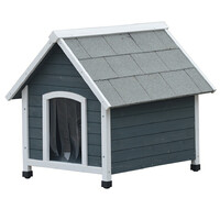 XL Wooden Pet Dog Kennel Timber House Cabin Wood Log Box with Stripe
