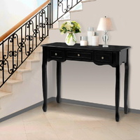 Artiss Console Table 3 Drawers Black Hamptons