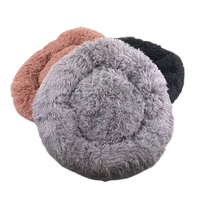 S/M/L Round Calming Plush Cat Dog Bed Comfy Puppy Fluffy Bedding