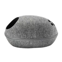 YES4PETS Large Cave Cat Soft Cushion Igloo Kitten Cat Bed Mat House Dog Puppy Dark Grey
