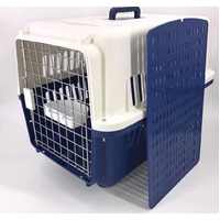 YES4PETS Navy XXL Dog Puppy Cat Crate Pet Carrier Cage W Tray, Bowl & Removable Wheels