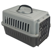Small Dog Cat Rabbit Crate Pet Guinea Pig Carrier Kitten Rabbit Cage-Grey