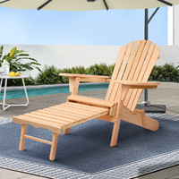 Gardeon Adirondack Outdoor Chairs Wooden Sun Lounge Patio Furniture Garden Natural