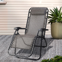Gardeon Zero Gravity Chair Folding Outdoor Recliner Adjustable Sun Lounge Camping Beige