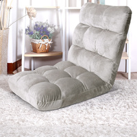 Artiss Lounge Sofa Floor Recliner Futon Chaise Folding Couch Grey