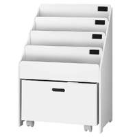 Keezi Kids Bookcase Childrens Bookshelf Organiser Storage Shelf Wooden White