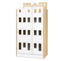 Artiss 4 Tier Kids Wooden Bookshelf - White & Natural Grain