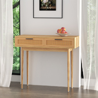 Artiss Console Table 2 Rattan Drawers