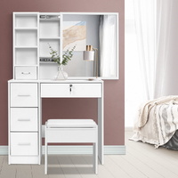 Artiss Dressing Table Stool Set Sliding Mirror White Diane