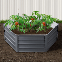 Green Fingers 2x Garden Bed 130x130x46cm Planter Box Raised Container Galvanised