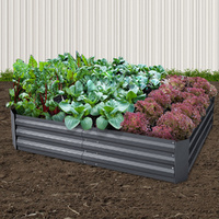 Green Fingers 2x Garden Bed 150x90cm Planter Box Raised Container Galvanised Herb
