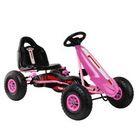 RIGO Kids Pedal Go Kart Car Ride On Toys Racing Bike Pink