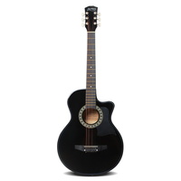 Alpha 38 Inch Wooden Acoustic Guitar - Black