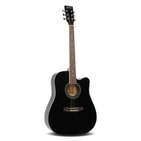 Alpha 41 Inch 5 Band Acoustic Guitar Full Size - Black