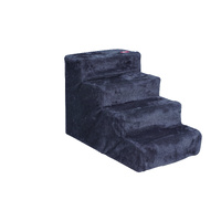 YES4PETS 4 Steps Plush Pet Dog Cat Puppy Stairs Washable Cover Ramp Ladder