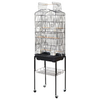 YES4PETS 153cm Large Bird Cage Pet Parrot Aviary Budgie Perch Rolling Stand Castor Wheel