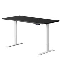 Electric Motorised Height Adjustable Standing Desk - White Frame with 140cm Black Top