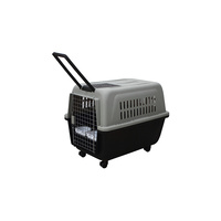 YES4PETS Large Plastic Kennels Pet Carrier Dog Cat Cage Crate With Handle and Wheel