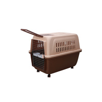 Large Plastic Kennels Pet Carrier Dog Cat Cage Crate With Handle and Wheel