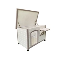 YES4PETS L White Pet Dog Wooden Kennel House Window Puppy Cabin Timber
