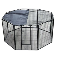 100 cm Heavy Duty Pet Dog Cat Puppy Rabbit Exercise Playpen Fence With Cover