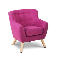 Keezi Kids Sofa Armchair Fabric Furniture Lorraine French Couch Children Pink