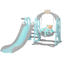 Keezi Kids Slide Swing Basketball Hoop Activity Center Toddlers Play Set Green