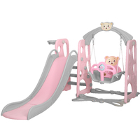 Keezi Kids Slide Swing Basketball Hoop Activity Center Toddlers Play Set Pink