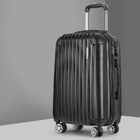 Wanderlite 24 Inch Luggage with TSA Lock Spinner Travel Suitcase Carry On Hard Shell Luggage Case Black