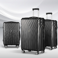 Wanderlite 3 Set Luggage 20-24-28 Inch Suitcase with TSA Lock Carry On Hard Shell Travel Luggage Organiser Case Black