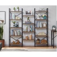 Industrial Vintage Shelf Book Shelf, Wood and Metal Bookcase Furniture for Home & Office