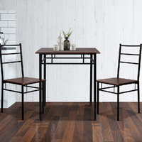 Artiss Dining Table And Chairs Set fo 3 Walnut
