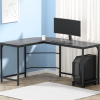 Artiss Computer Desk L-Shape CPU Stand Black 147CM