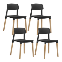 Artiss 4x Belloch Replica Dining Chairs Kichen Cafe Stackle Beech Wood Legs Black