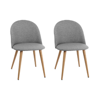 2 X Artiss Dining Chairs Armchair Light Grey