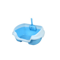 YES4PETS Small Portable Cat Rabbit Toilet Litter Box Tray with Scoop Blue